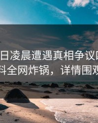 大V在今日凌晨遭遇真相争议四起，黑料全网炸锅，详情围观