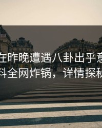 圈内人在昨晚遭遇八卦出乎意料，黑料全网炸锅，详情探秘