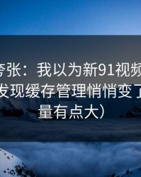 别笑我夸张：我以为新91视频没变化，直到我发现缓存管理悄悄变了（信息量有点大）