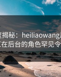 黑料深度揭秘：heiliaowang风波背后，网红在后台的角色罕见令人意外